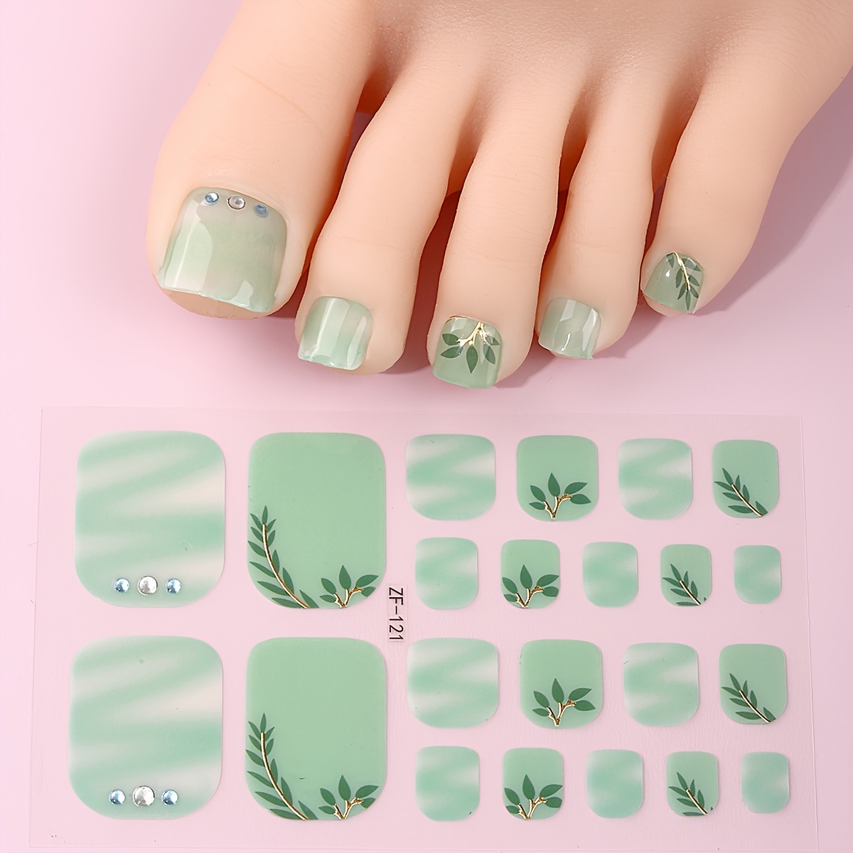 

Spring Toenails Nail Polish Stickers Full Nail Wraps For Women Nail Art Sticker Self Adhesive Nail Gel Stickers For Toes Nail Color Strips With Nail File Nail Polish Wraps For Toenails