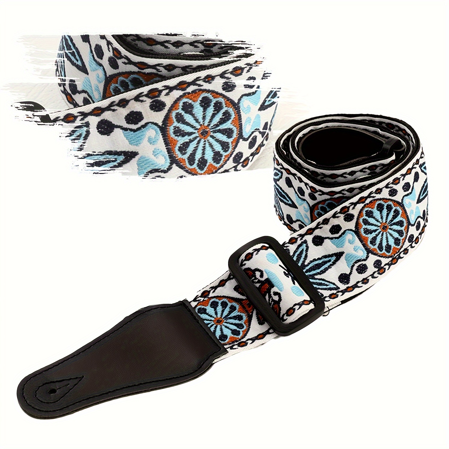 

1pc Embroidered Special Trendy Guitar Strap Suitable For Electric Guitar And Guitar Shoulder Strap