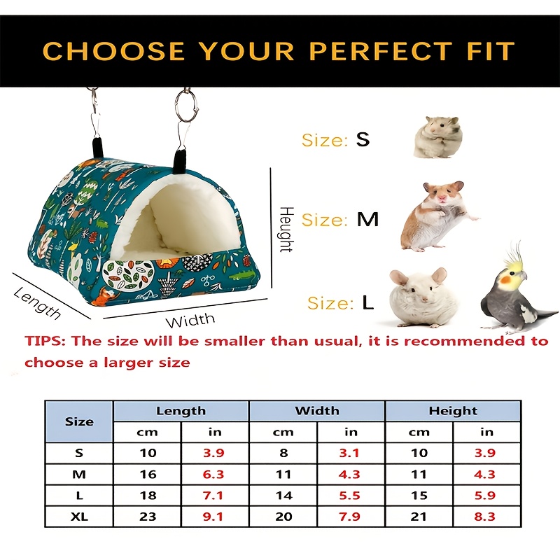 Image of Warm Winter Bird Nest - A Hanging Hammock Velvet Small House Cage With Plush Fluffy Sleeping Bed For Little Birds, Suitable For Parrots, Long-tailed Parakeets, And Cockatiels, Without Battery