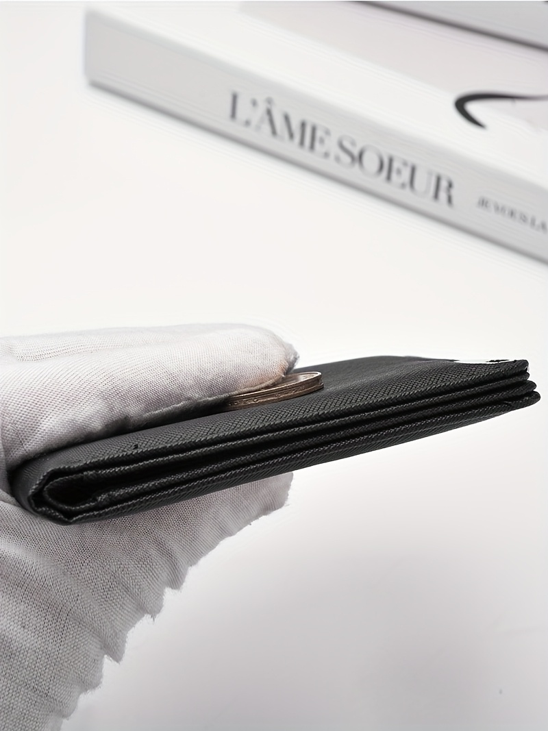 1 pieza de cartera de cuero sintético con estampado de araña - Gris oscuro, gran capacidad, bolsillo para monedas y ranuras para tarjetas, regalo perfecto para uso empresarial o personal, cartera de uso diario | Cartera única | Cartera