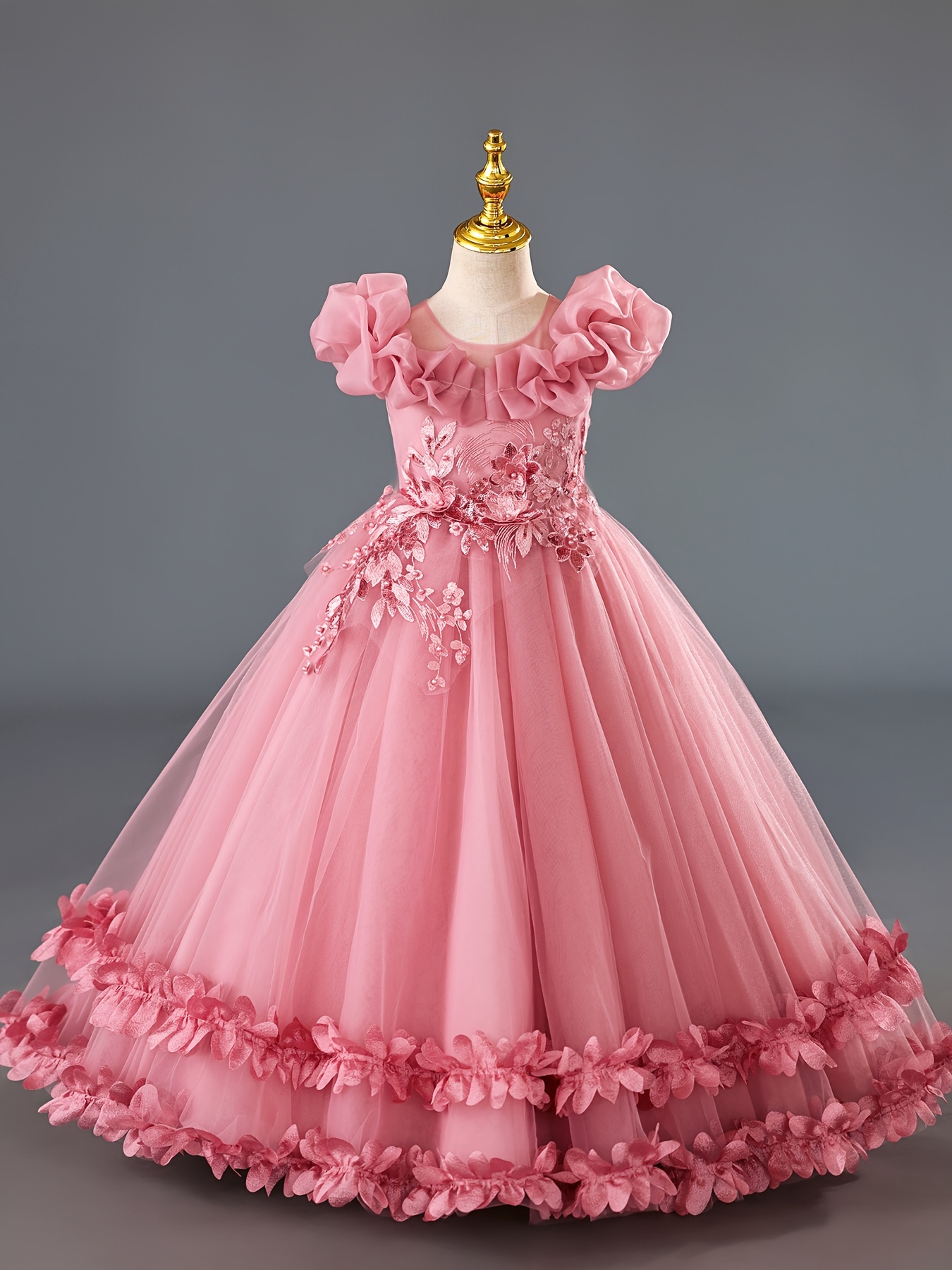 strapless open back dress Girls Birthday Party Princess Dress Flower Girl Wedding Dress – marryshe main image 1