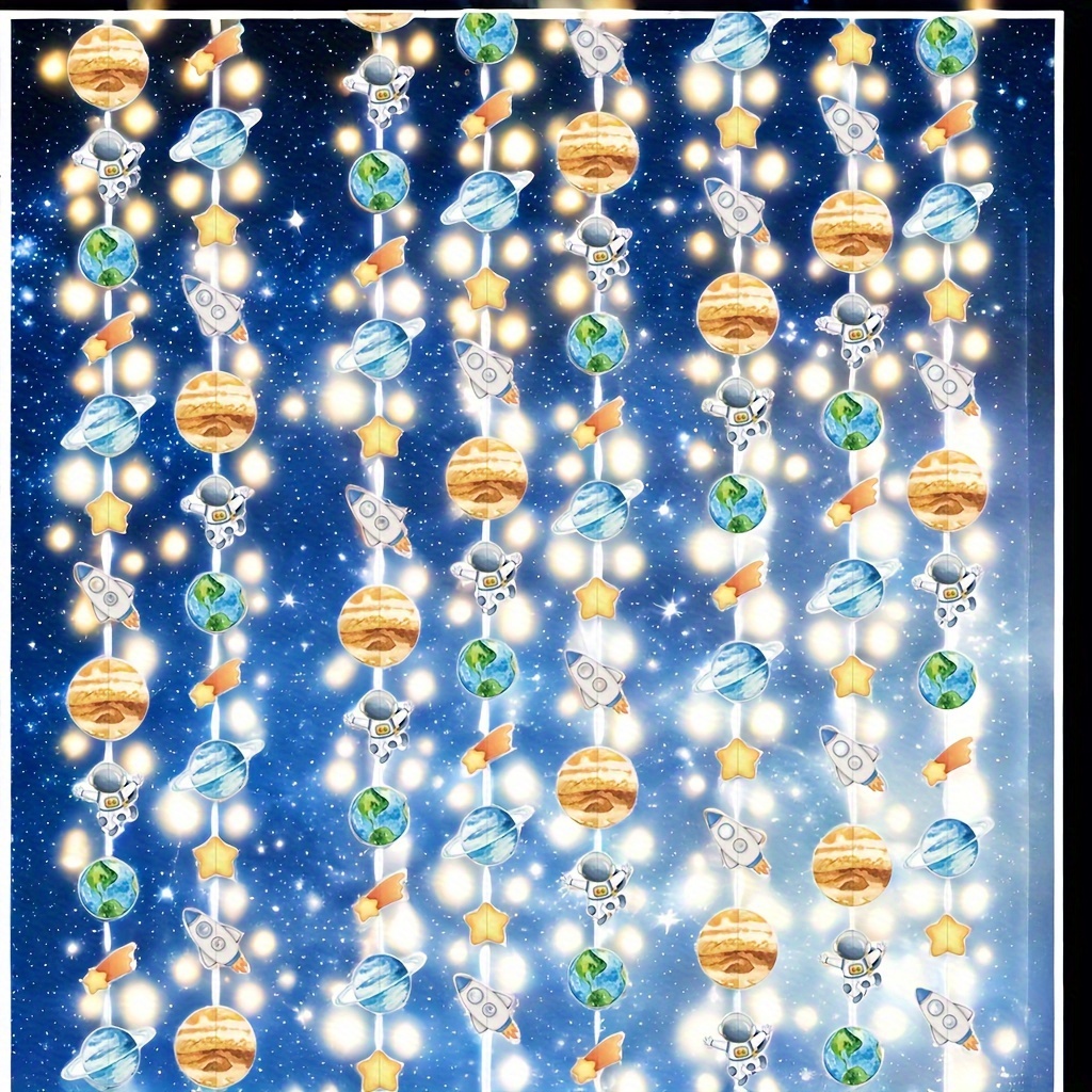 Image of 1pc Of Space Planet Paper Confetti For Birthday Parties, Astronaut Celebration Decorations, Round Paper Cutouts For Party Atmosphere