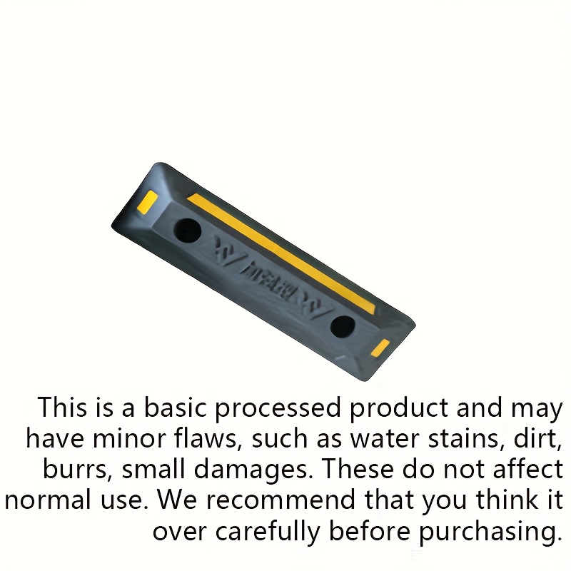 TEMU Здрав Гумен Паркинг Стопер с Жълти Ивици - Регулируема Височина, Универсален за Предотвратяване на Повреда на Автомобили и Камиони, Издръжлив