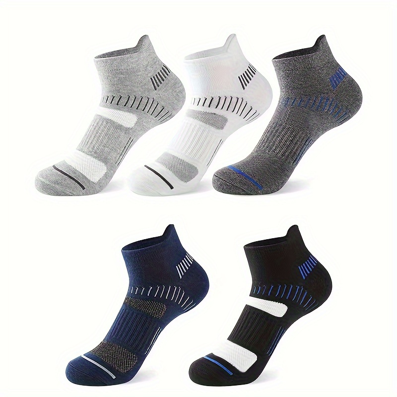 

5 Pairs Striped Athletic Socks, Casual & Breathable Unisex Ankle Socks, Women's Stockings & Hosiery For Fall