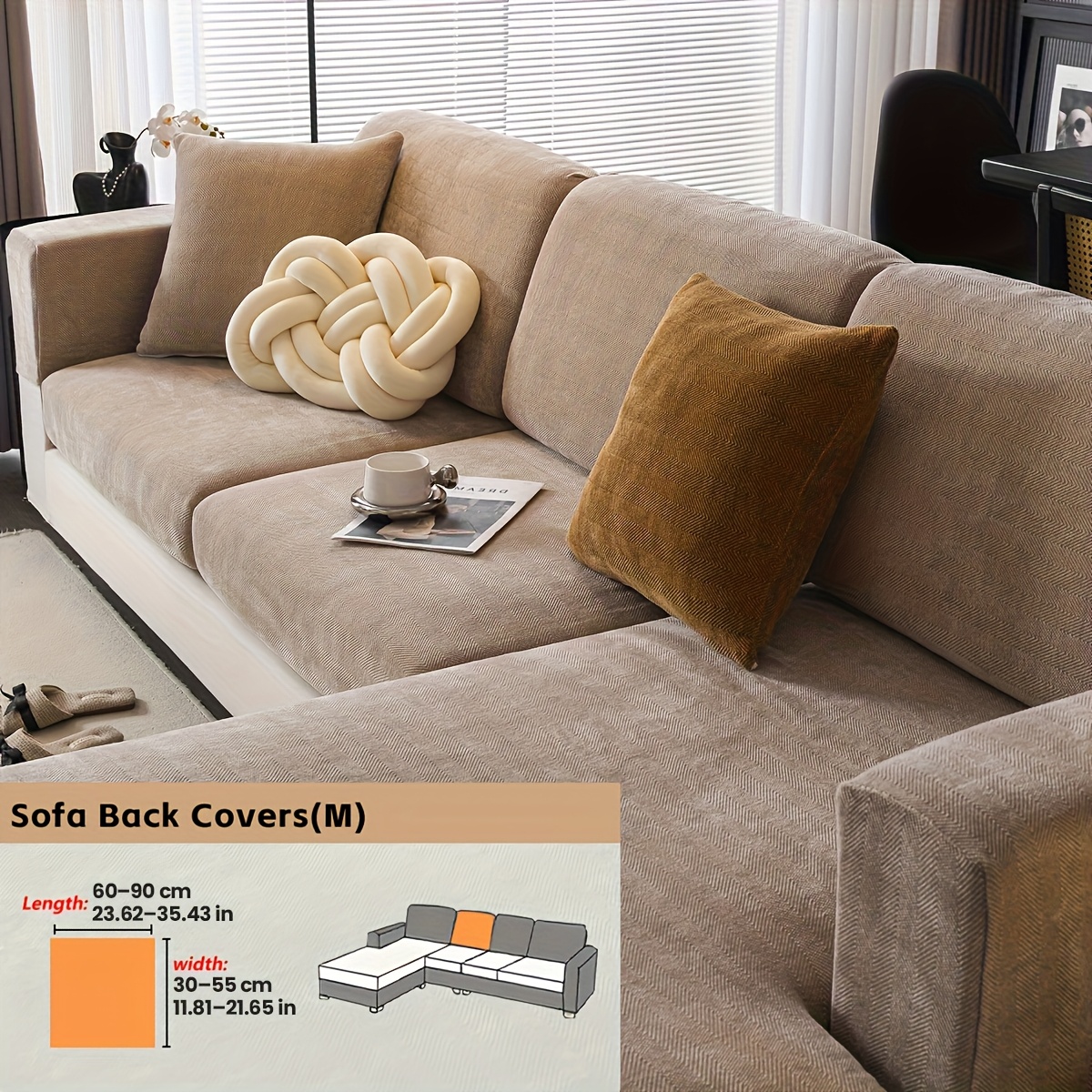 Image of 1pc Sofa Cover Wear Resistant Non Slip Breathable Comfortable Decoration Universal Sofa Protector For Office Chair Couch Easy Fits 1-4 Seater Sectional Sofa