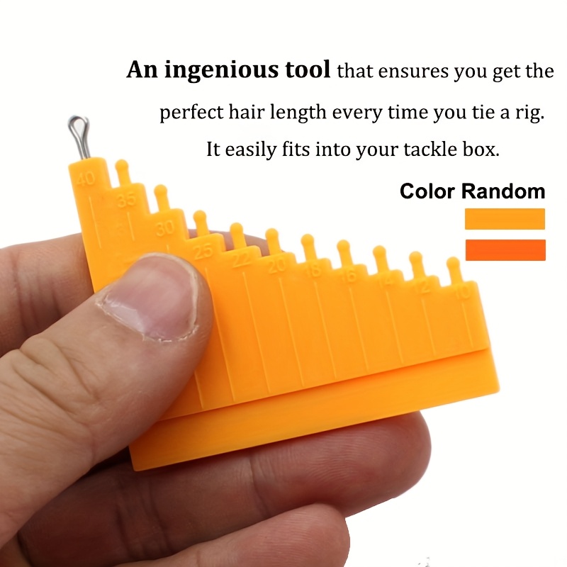 1pc Orange Hair Rig Gauge, Carp Fishing Additions For Hair Rig, Length Measurement Tool, Hooklink Making Method Feeder. Hair Rig Length Measuring Gauge/comparison Gauge