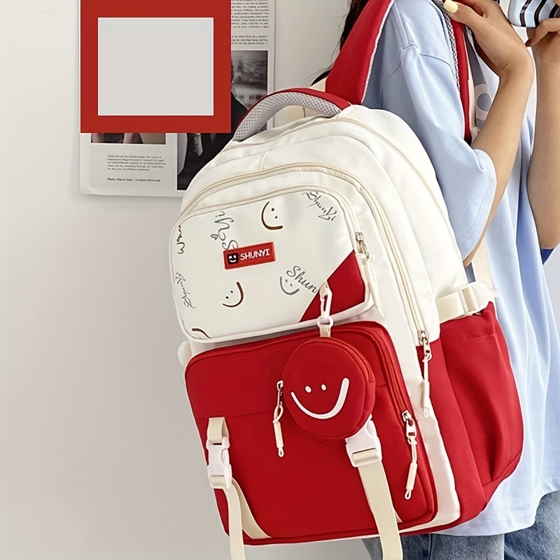 

Large Capacity Student Bag, Multiple Pocket Preppy Backpack Travel Backpack, Nylon Backpack For Men And Women