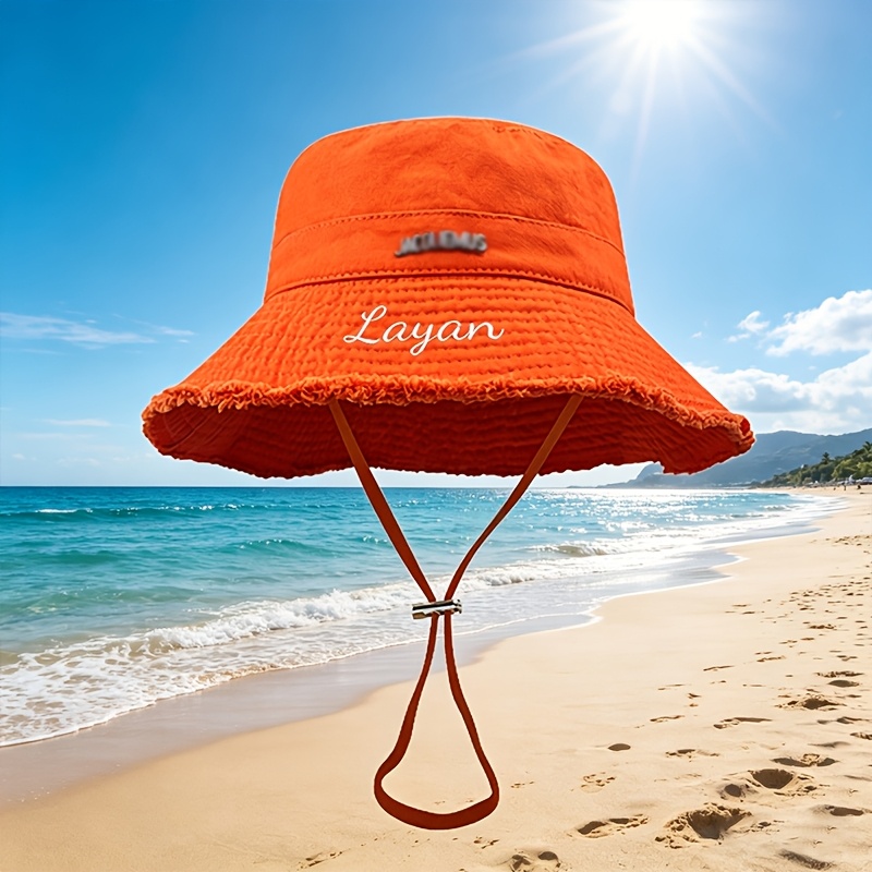 Custom Embroidered Fisherman Hat with Adjustable Drawstring