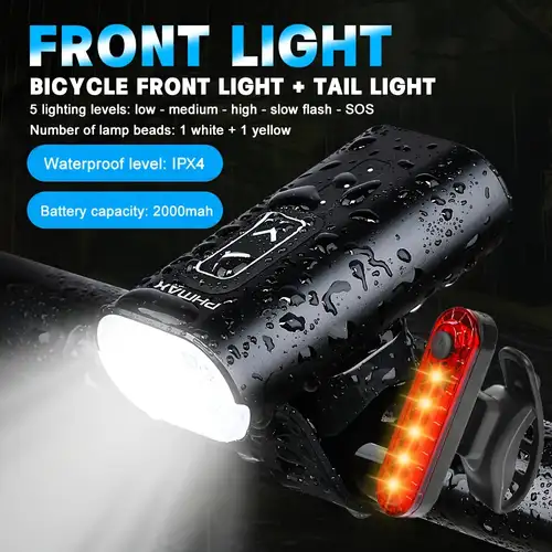 BUCKLOS ensemble de feux de vélo feu arrière Rechargeable lampe avant étanche phare d'équitation USB vtt feu arrière Led 1PC pièces de cyclisme 18 BUCKLOS ensemble de feux de vélo feu arrière Rechargeable lampe avant étanche phare d'équitation USB vtt feu arrière Led 1PC pièces de cyclisme 18