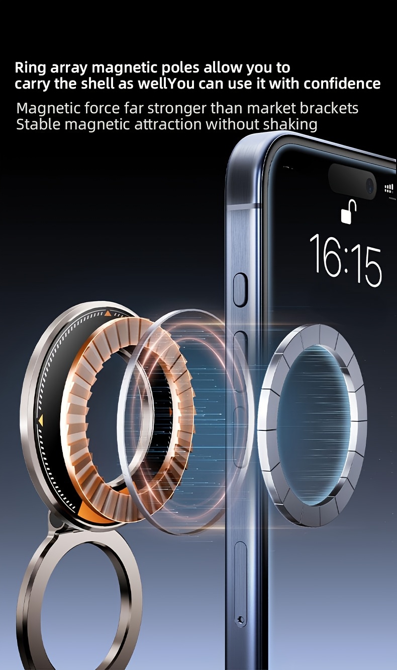 car metal magnetic suction cup universal vacuum adsorption automatic suction pad dashboard foldable rotatable multi function phone holder for navigation Product details 4