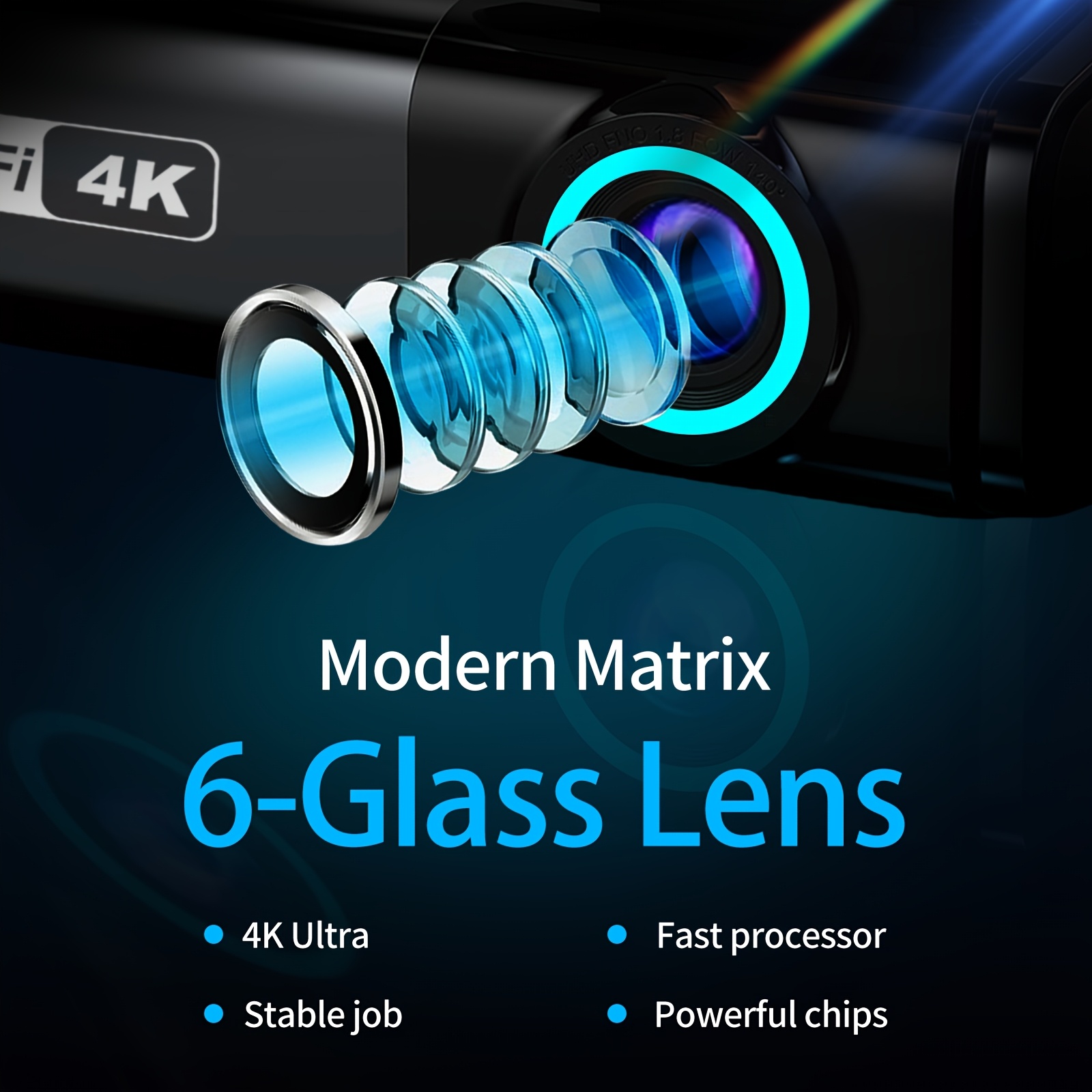 4K Vehicle Camera with 170° Ultra Wide-Angle Front Lens Featuring WDR Technology | G Sensor Impact Lock | Continuous Loop Recording | Night Vision, Wifi-Enabled Control for Any Vehicle