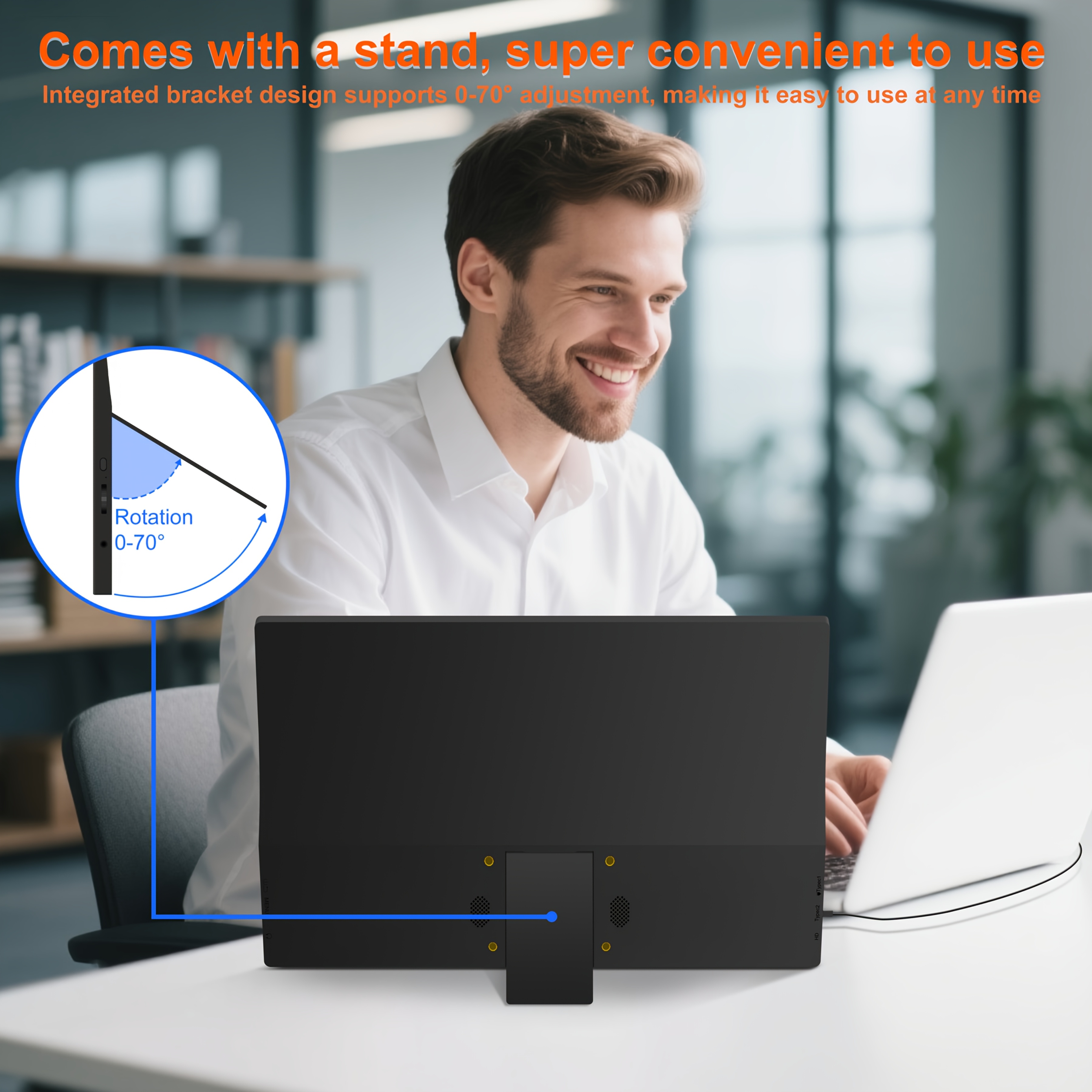 nseovs 15.6 пренослив монитор со 1920×1080p fhd ips панел, 72% srgb,  , 178° ултра-широк преглед, вградени звучници, двоен type-c & hdtv, за еднокаблена конективност, таблет, монитор за лаптоп, екран на монитор, монитор за pc Детали за производот 2