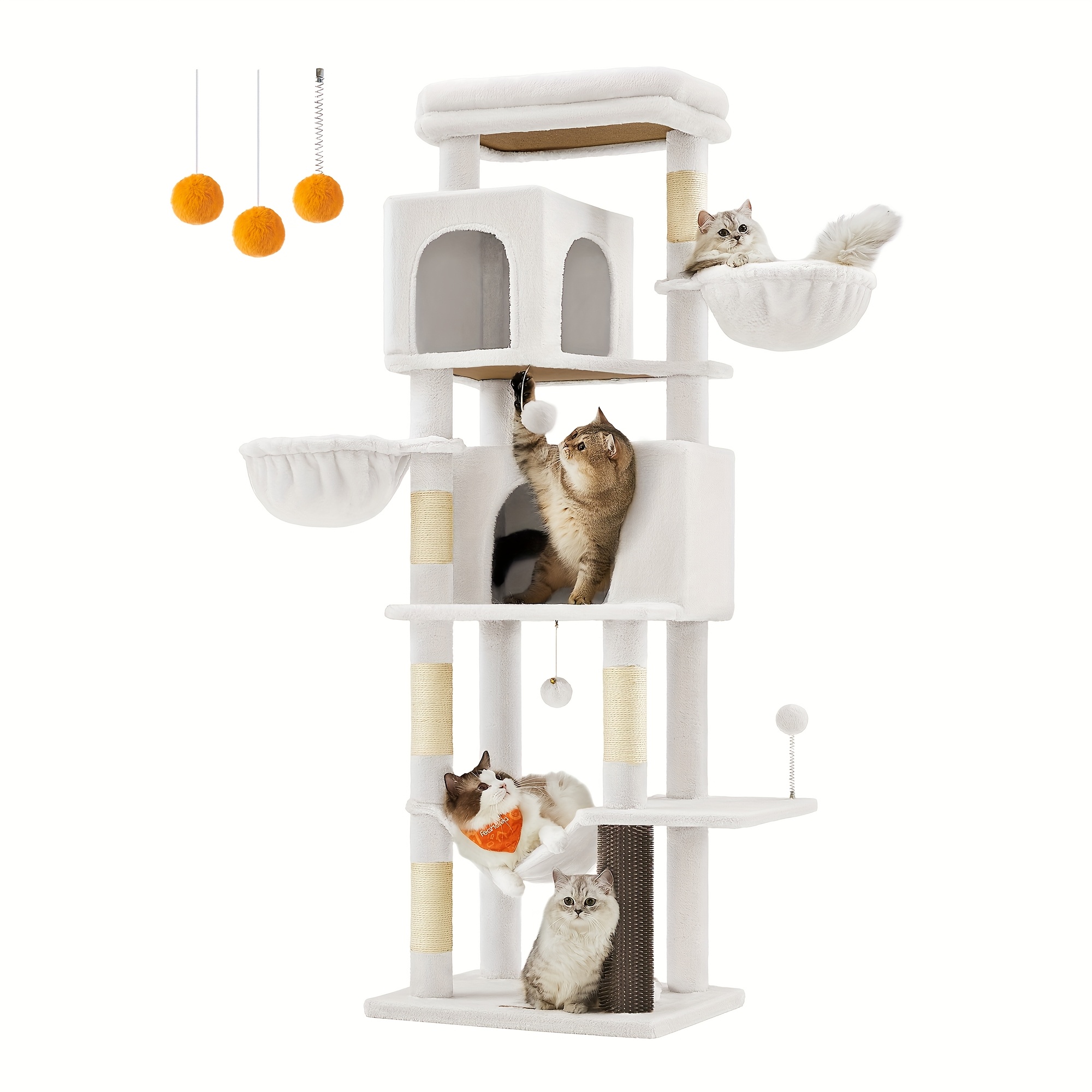 cat scratch posts 175cm high xl multi layered cat tree 2 caves 2 rest rooms 5 scratch posts cat brushes large platform