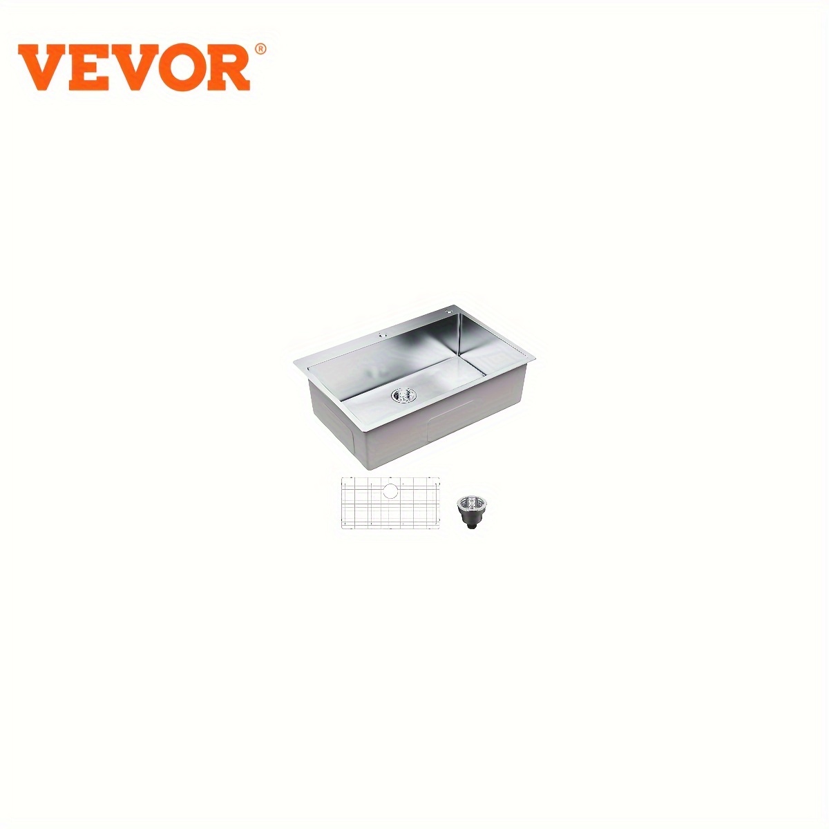 

Vevor , 304 Steel Sinks, Bowl Accessories ( Of 3), Household Dishwasher Sinks For , Rv, , And Bar , 33