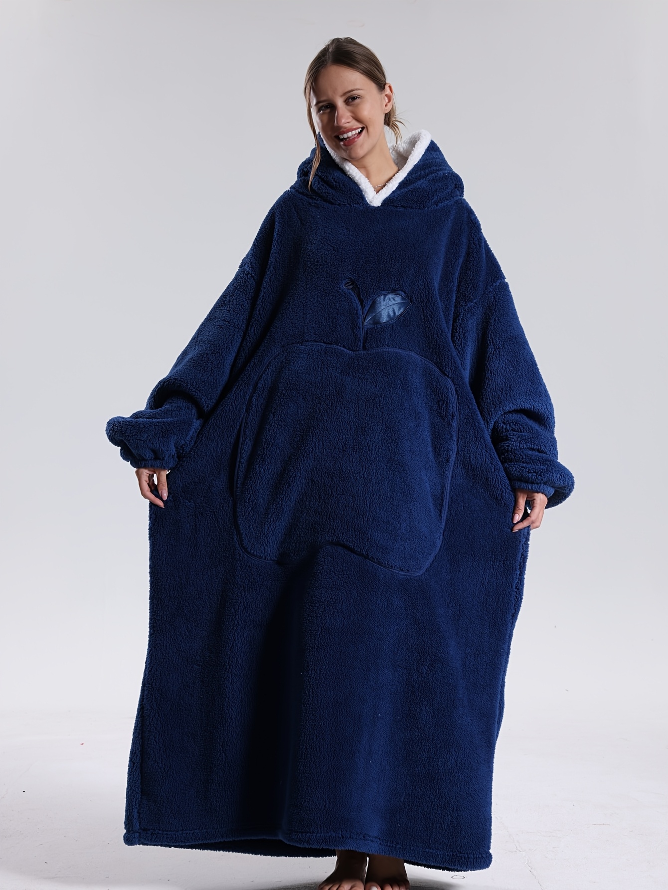 2 Pack : 3D Jacquard Hexagon Wearable Blanket Hoodie