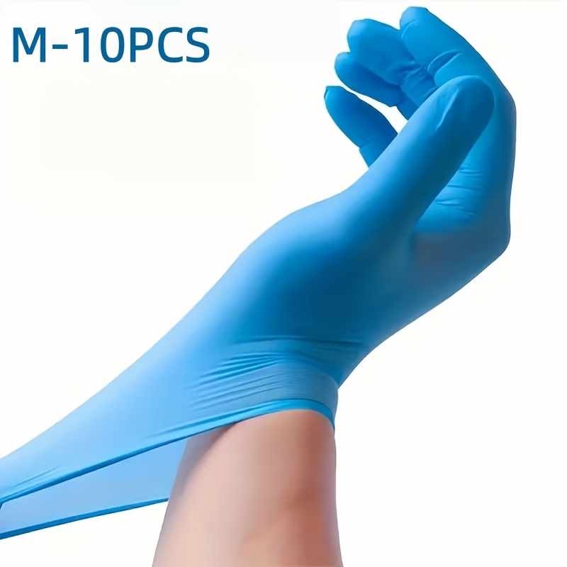 Image of 10pcs Blue Nitrile Gloves Durable, Lightweight, And Powder-free, Multipurpose, Suitable For Beauty And Hairdressing, Cleaning, Automotive, Tattooing, Purple