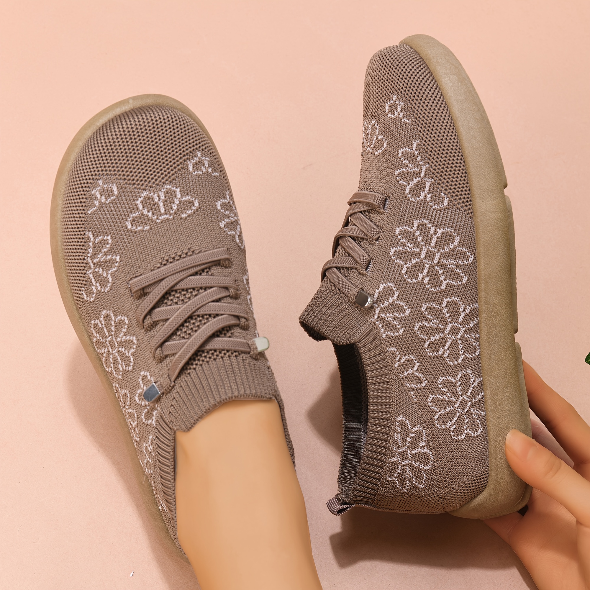 TEMU Chaussures de sport décontractées à enfiler pour femmes, chaussures confortables à semelle souple pour , adaptées à toutes , chaussures plates