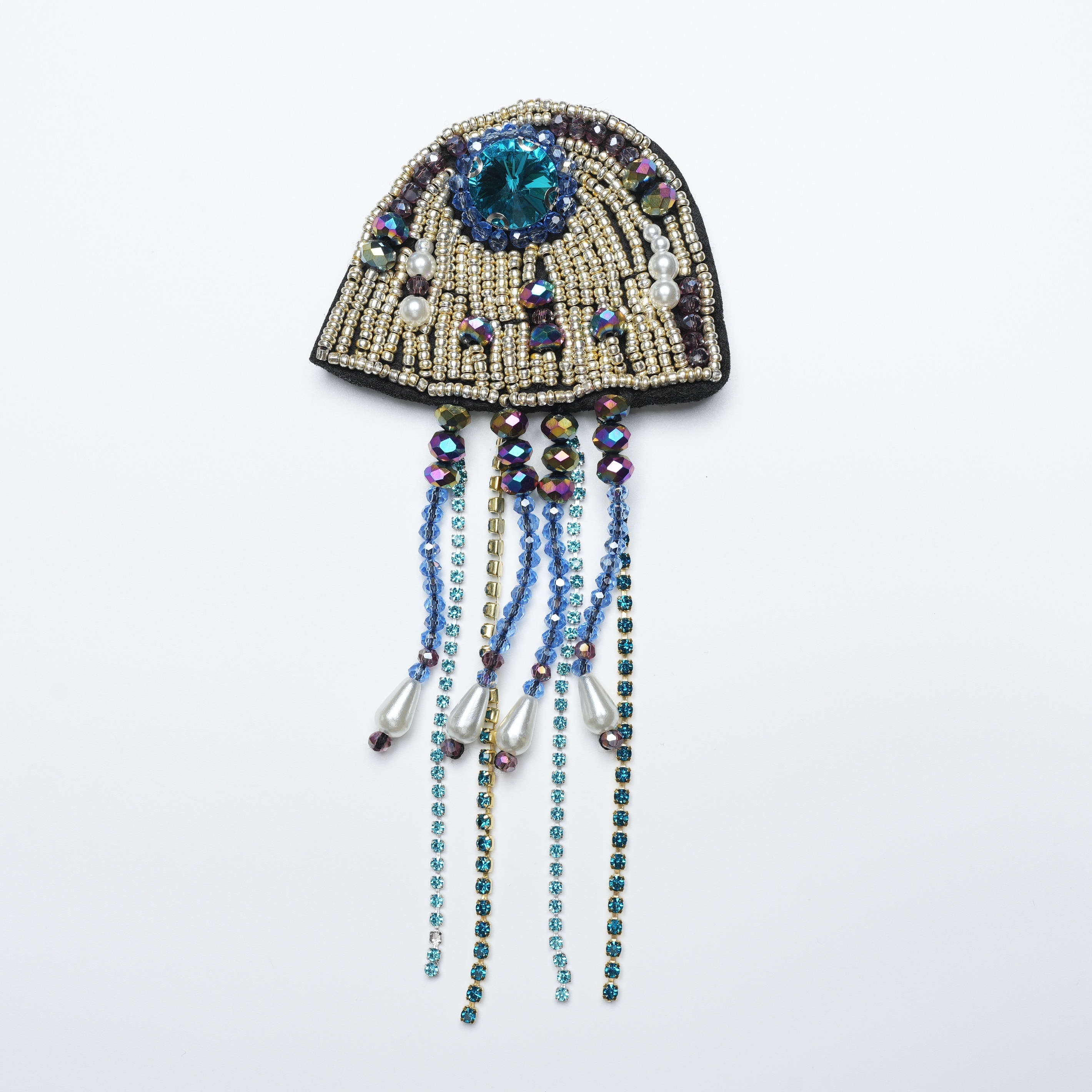 Image of 1pc Jellyfish Tassel Handmade Beaded No-adhesive Patch For Bags, Clothing, Hats Decoration