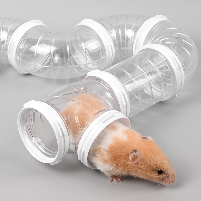 

4pcs Hamster Tube Set, Clear Connecting Rods, Pet Cage Accessories For Small Pets To Exercise And Hide, Hamster Tube Set