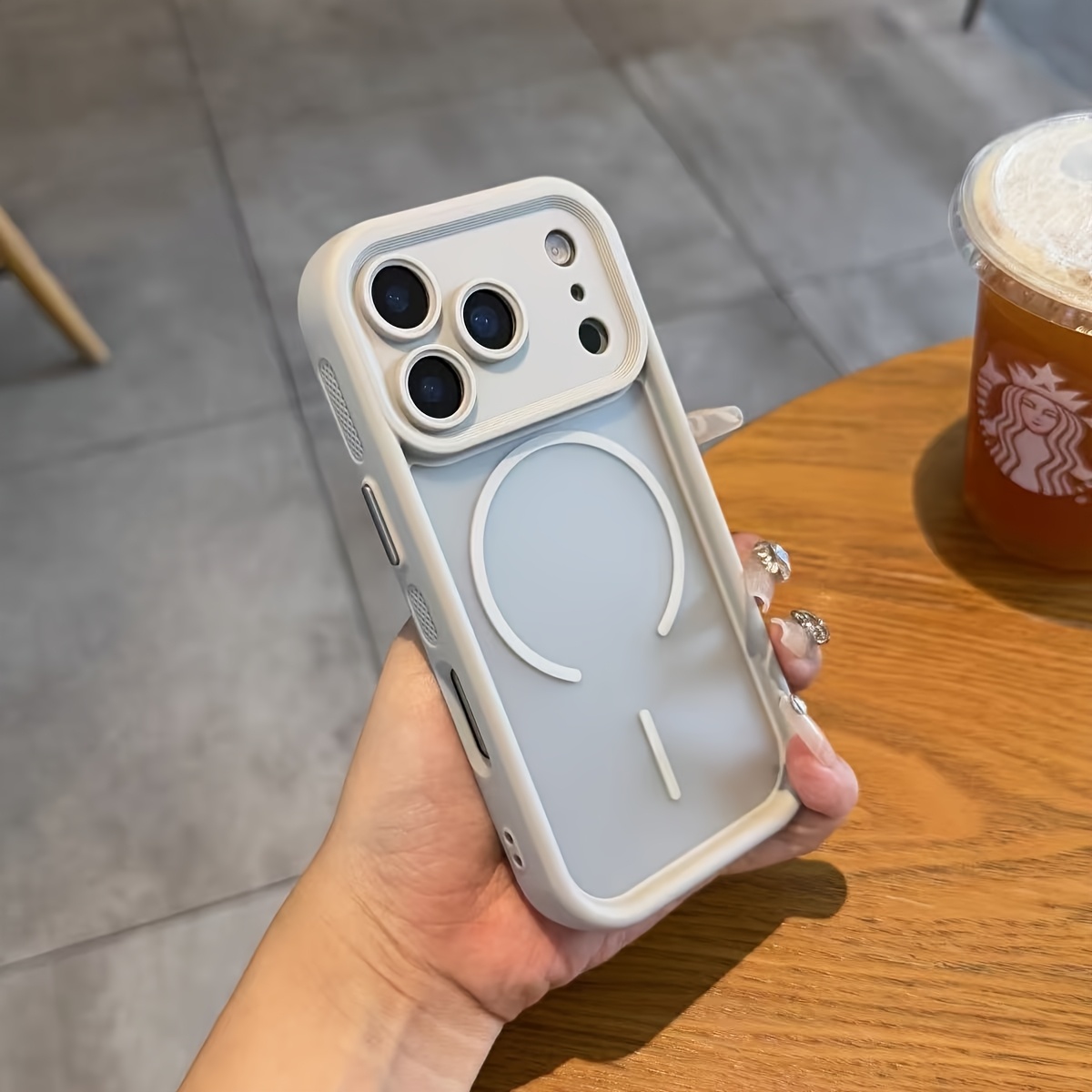 premium matte transparent magsafe phone case suitable for iphone 17, air 16, 15, 14, 13 pro max,  , and 11, featuring a magnetic shockproof bumper. Product details 2