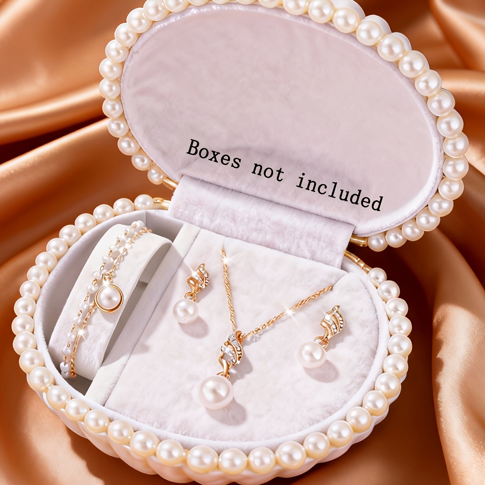 E-shop 4-teiliges elegantes Schmuckset aus Kunstleder – Ideal für den , Partys Urlaub | Ganzjähriges Halskette, Armband & Ohrringe Geschenk für