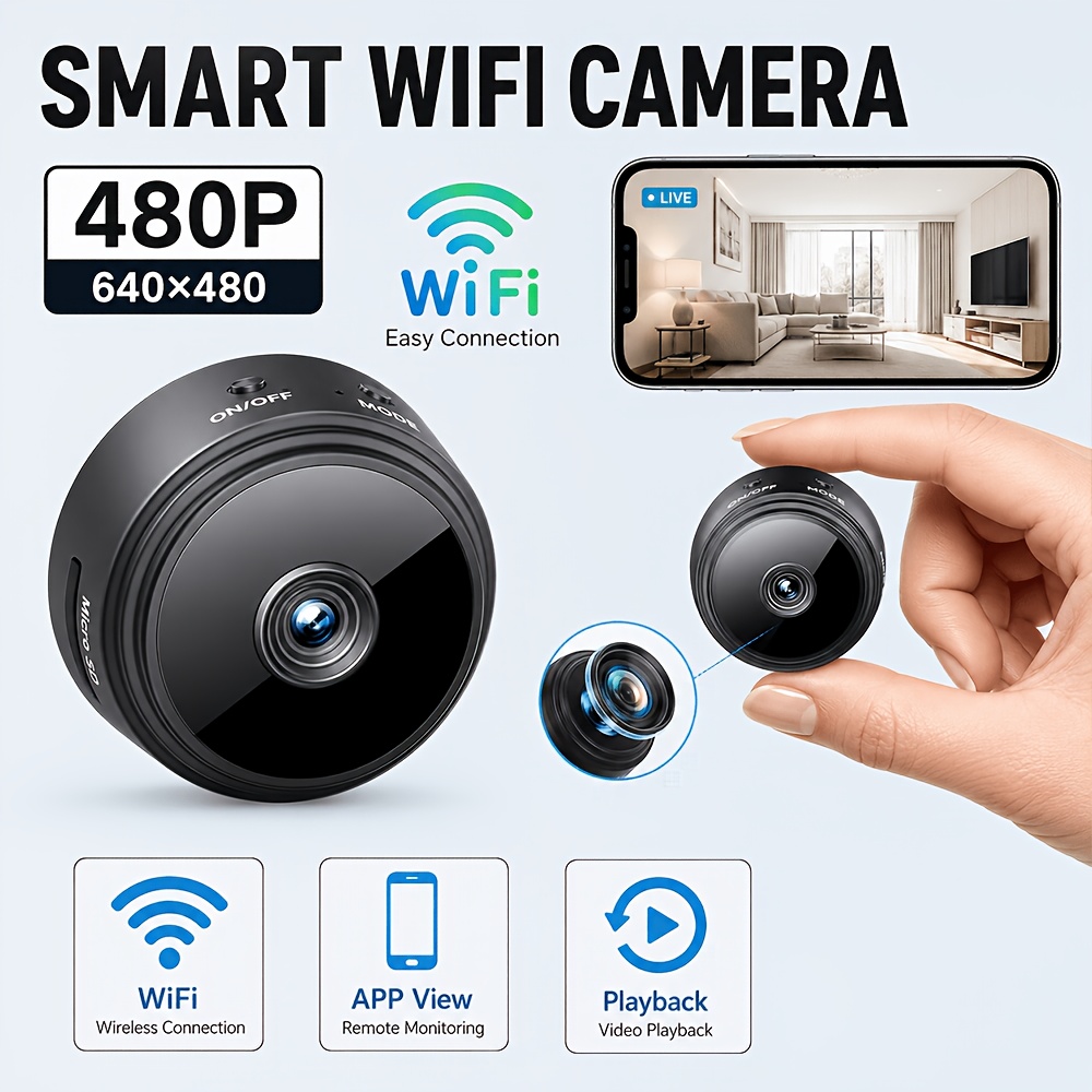 item picture a9 intelligent pet security camera 480p video suitable for home cameras     an   for ensuring for   and as a holiday gift loop sd recording   black no battery