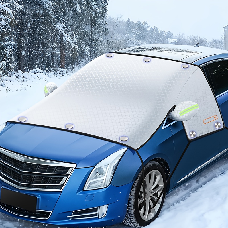 Image of The 2025 New Car Cover Features A Silvery Front Windshield Cover With 10 Magnets, Suitable For Use. A Thickened Car Snow Guard, Car Cover, And Frost-resistant Half Car Cover. Car Snow Cover