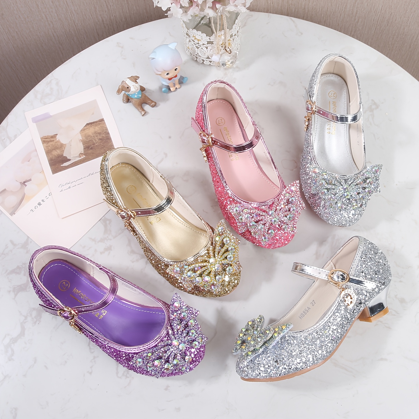 little girls dress up shoes sold on Temu United States
