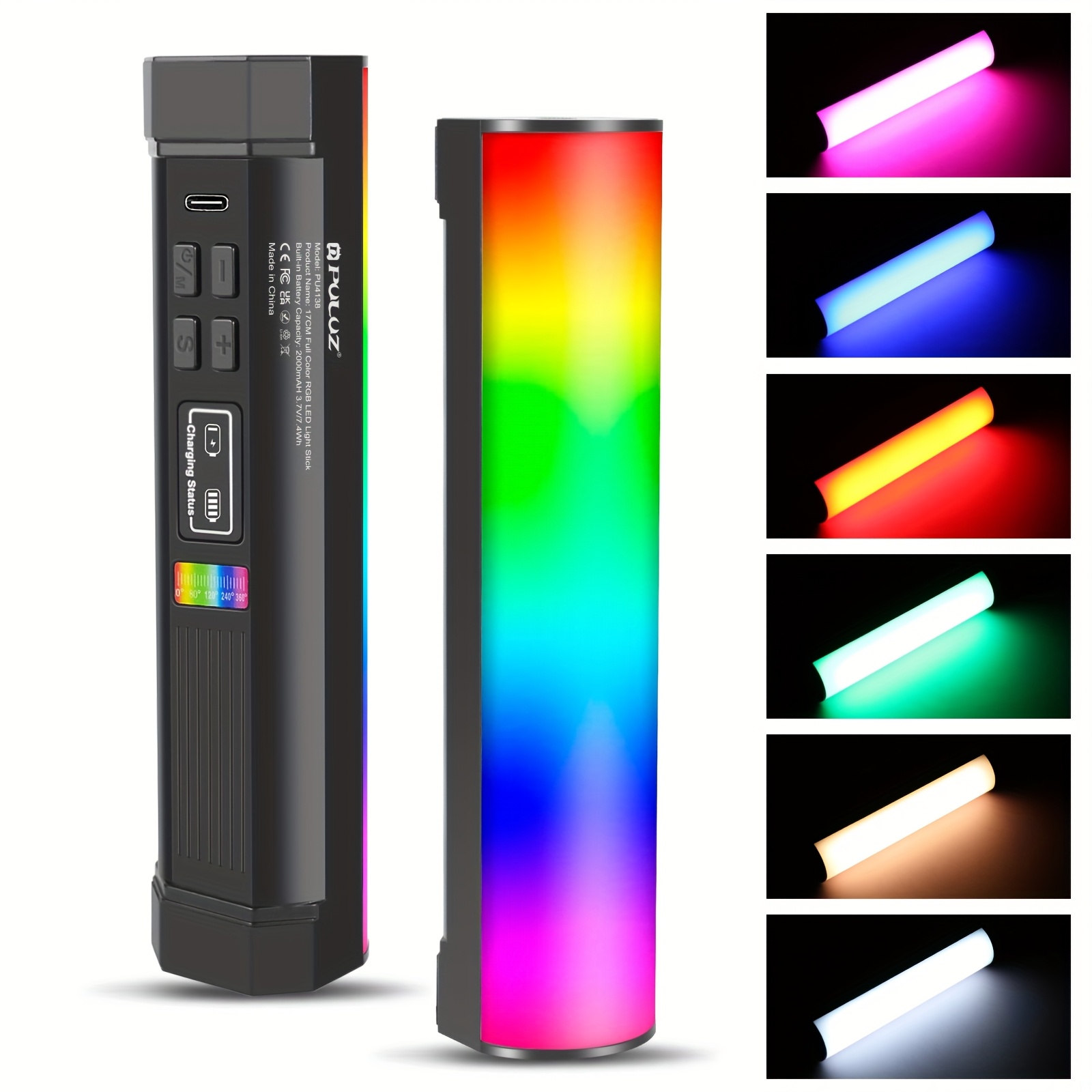   rgb led   6 7 12 6 handheld magnetic fill light with usb rechargeable battery multi color adjustable brightness 2500k 9000  temp 75 leds 20 scene   for photography parties emergencies 0