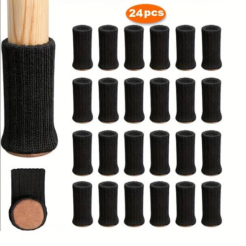 a set of 24pcs perfect anti noise table and chair leg socks wool high floor protection cover anti slip chair leg socks furniture leg covers suitable for office seats and woven furniture mats