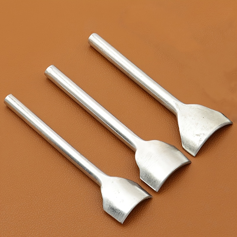 TEMU 3pcs 1/4 Quarter-circle Leather Punch Set | 10/15/20mm Shallow Arc Cutting Kit, Steel Manual Tool For Precise Curved Cutting On Leather Edges,