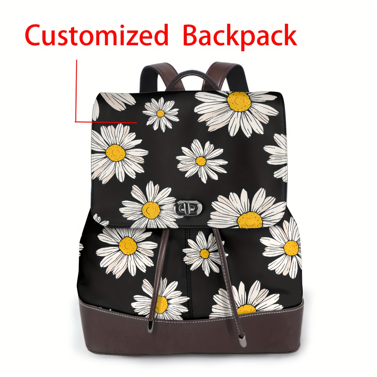 

Custom Personalized Backpack Faux Leather Rucksack Knapsack Hiking Bag