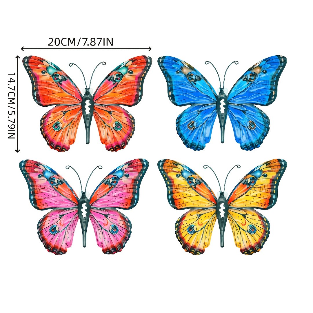 TEMU [2d Flat] 4pcs Acrylic Wall Art, Colorful Outdoor Wall Decoration, Outdoor/indoor Acrylic Craft Ornament, Decor