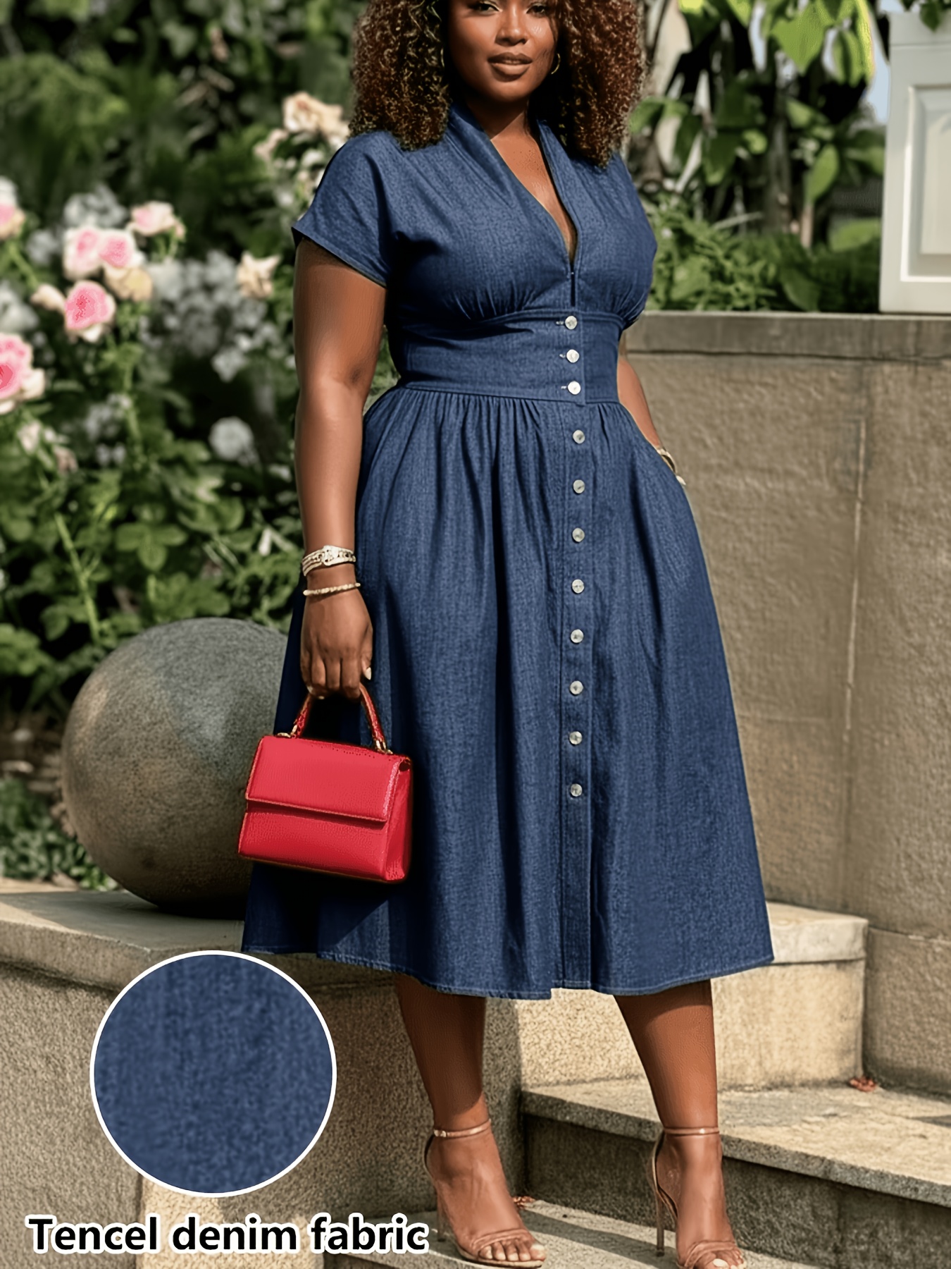 plus size jean dress sold on Temu United States
