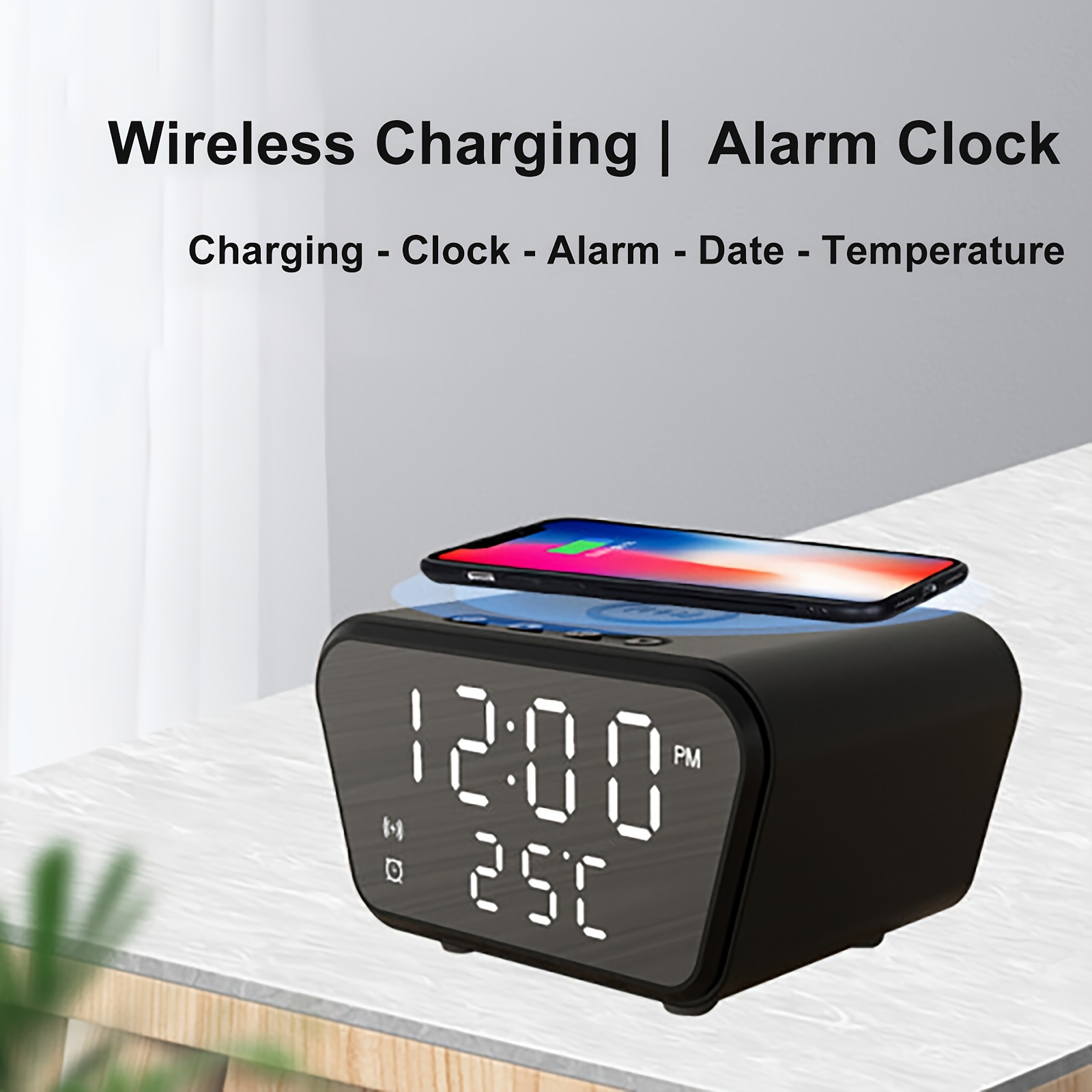 

Wireless Charger, Intelligent Digital Clock, Bedside Alarm Clock, Wake Up With A Fully Charged Phone, Suitable For Iphone 15 14 13 12 11 Pro/pro Max, For Samsung S24/s23/s22/s21/s20/s10