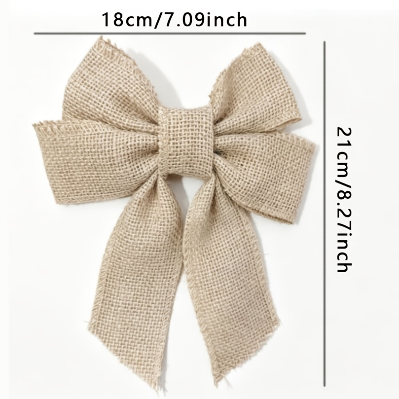 TEMU Vintage Jute Burlap Large Bow, Rustic Christmas Staircase Handrail Wreath Decorative Bow