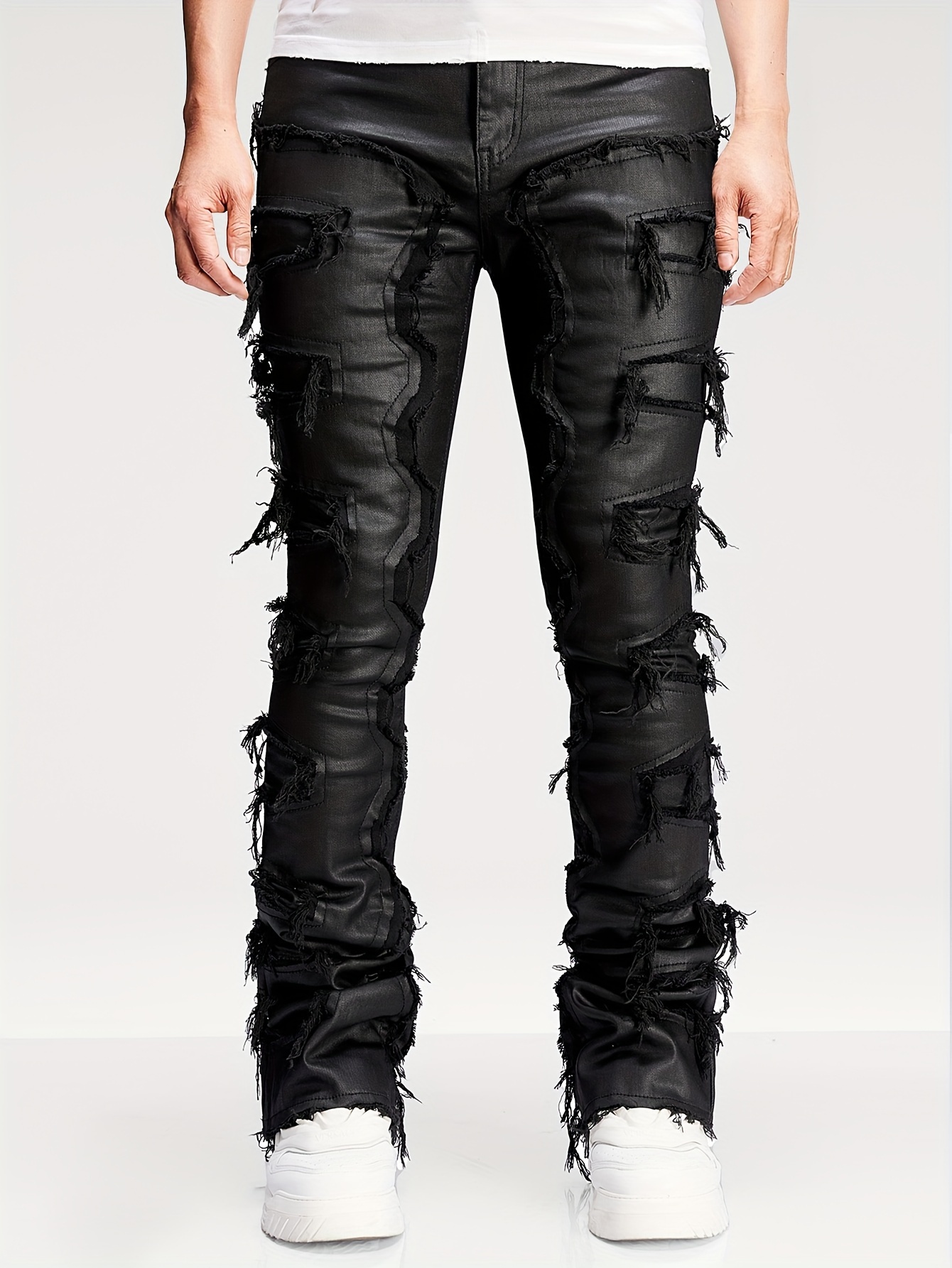 hem mens coated stretch skinny jeans - Temu Georgia