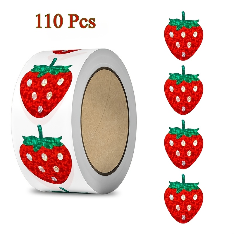 TEMU 110 autocollants/rouleaux d'autocollants laser fraise pour fêtes, autocollants de bureau, pour documents, autocollants de fournitures de bureau