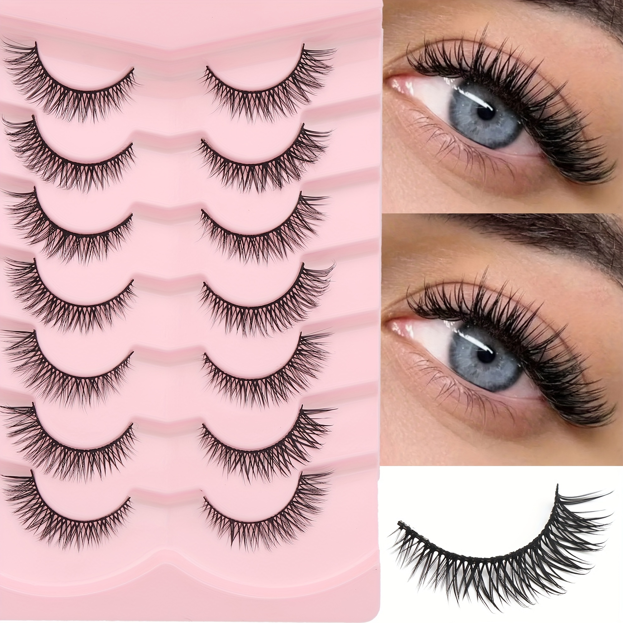 

Faux Cils 3D et Flous Inspirés par les Mangas - Naturel Ultra pour & Cosplay, Réutilisables, Légers & Hypoallergéniques, Anime, Volume, Effet Bouclé