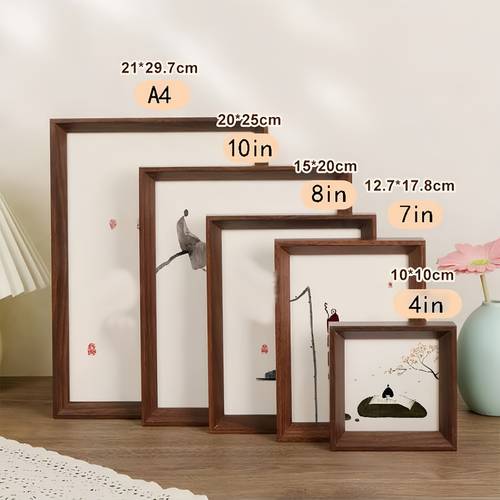 Artikelbild . retro holz-fotorahmen, ideal für den eingangstisch, auch für wanddeko im arbeitszimmer/wohnzimmer, zuhause | büro premium dekorativer bilderrahmen, kann horizontal oder platziert werden, geschenk für freunde oder familie, 2d flach