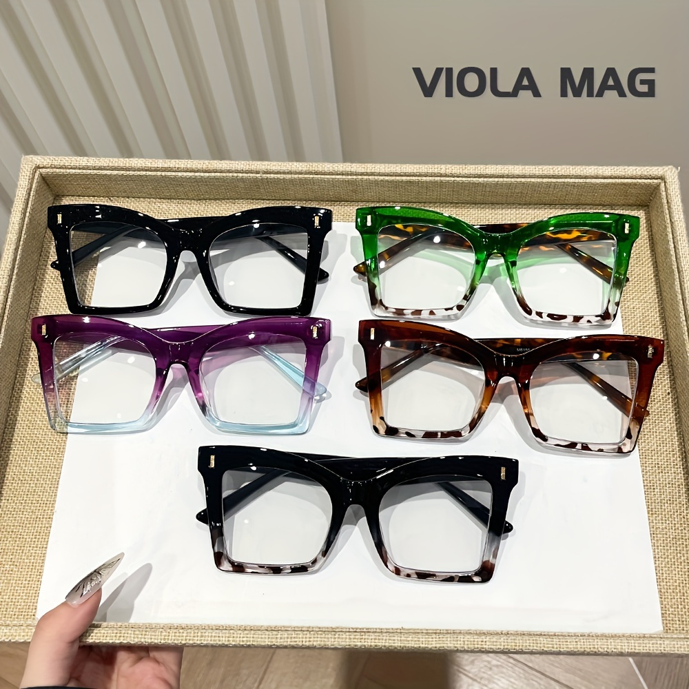 

5 Pairs Of Retro Personality Colorful Cool Color Matching Light Luxury Butterfly Flat Glasses 5 Different Colors Make Colorful