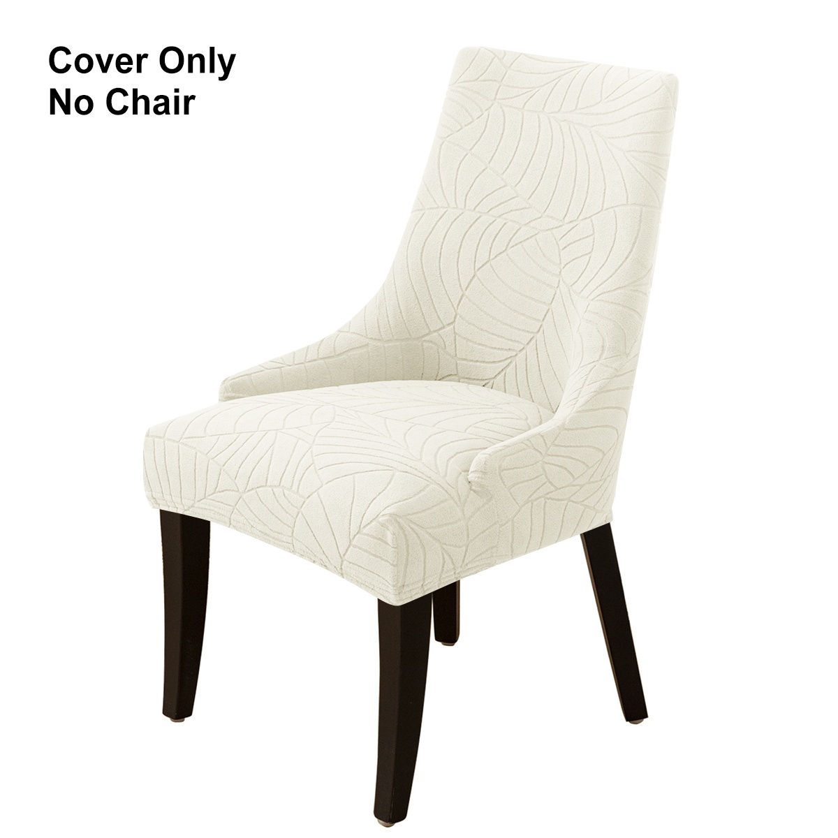 TEMU 1pc Elastic Flannel Leaf Pattern Armchair Cover Hotel Home All-inclusive Dining Chair Cover