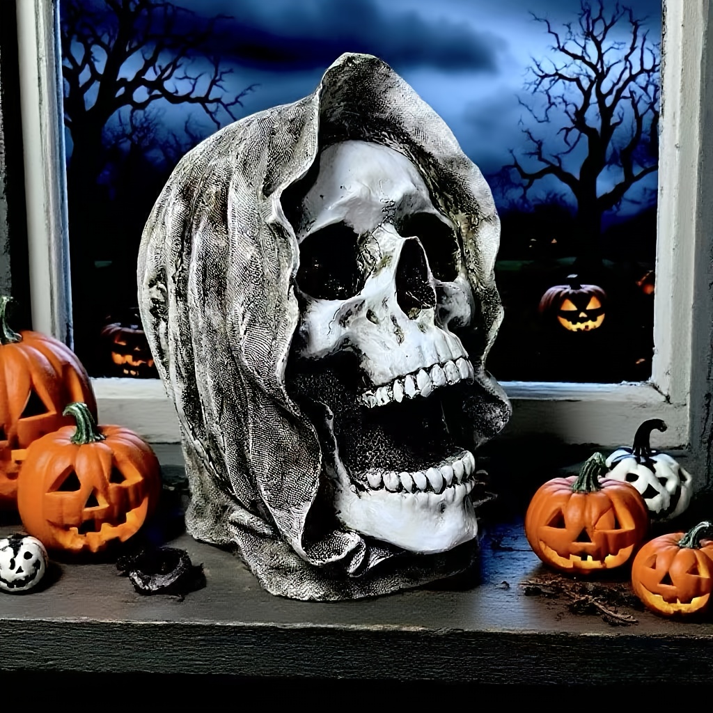 Image of 1pc Of A Terrifying Reaper Home Decoration - Made Of Resin, Suitable For Indoor And Outdoor Use, Perfect For Halloween, Easter, Diwali, Thanksgiving, , Christmas