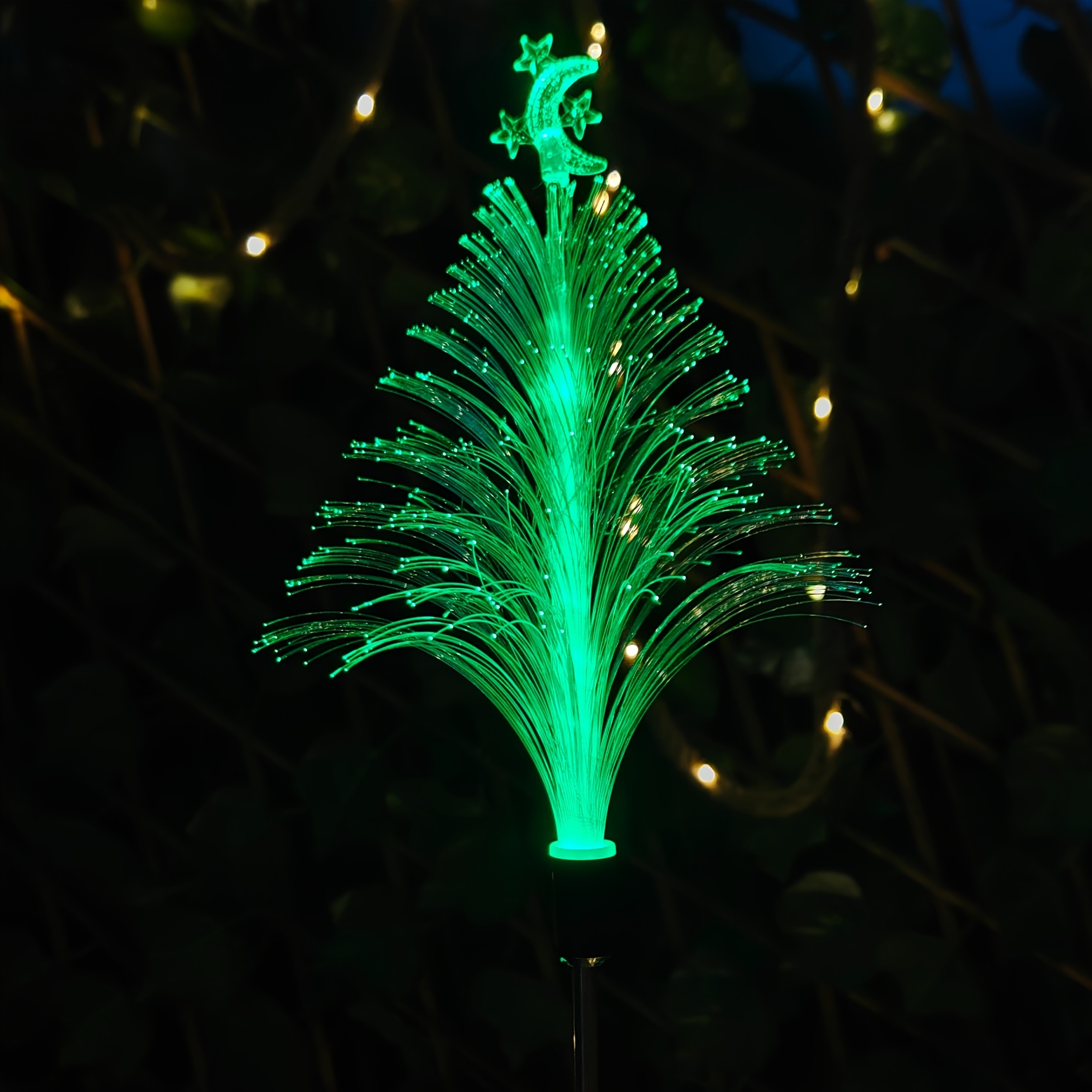TEMU 1 Pack Solar Christmas Tree Lights Outdoor, Solar Christmas Garden Stake Lights, 7-color Changing Solar Christmas Tree Lights, Outdoor
