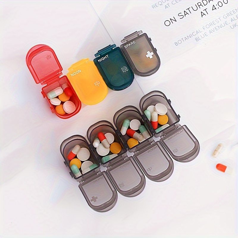 Detachable Four-Compartment Pill Box for Daily Medication