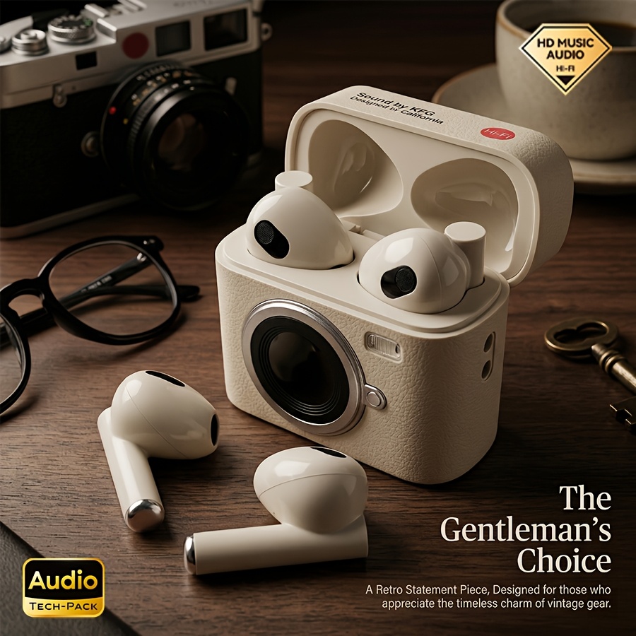 new   true wireless cartoon camera with music semi in ear headphones couples sports mini earbuds video tws 9d hifi stereo hd calling stereo   earphones for   for iphone music cellphone smart earpieces headphones for valentin