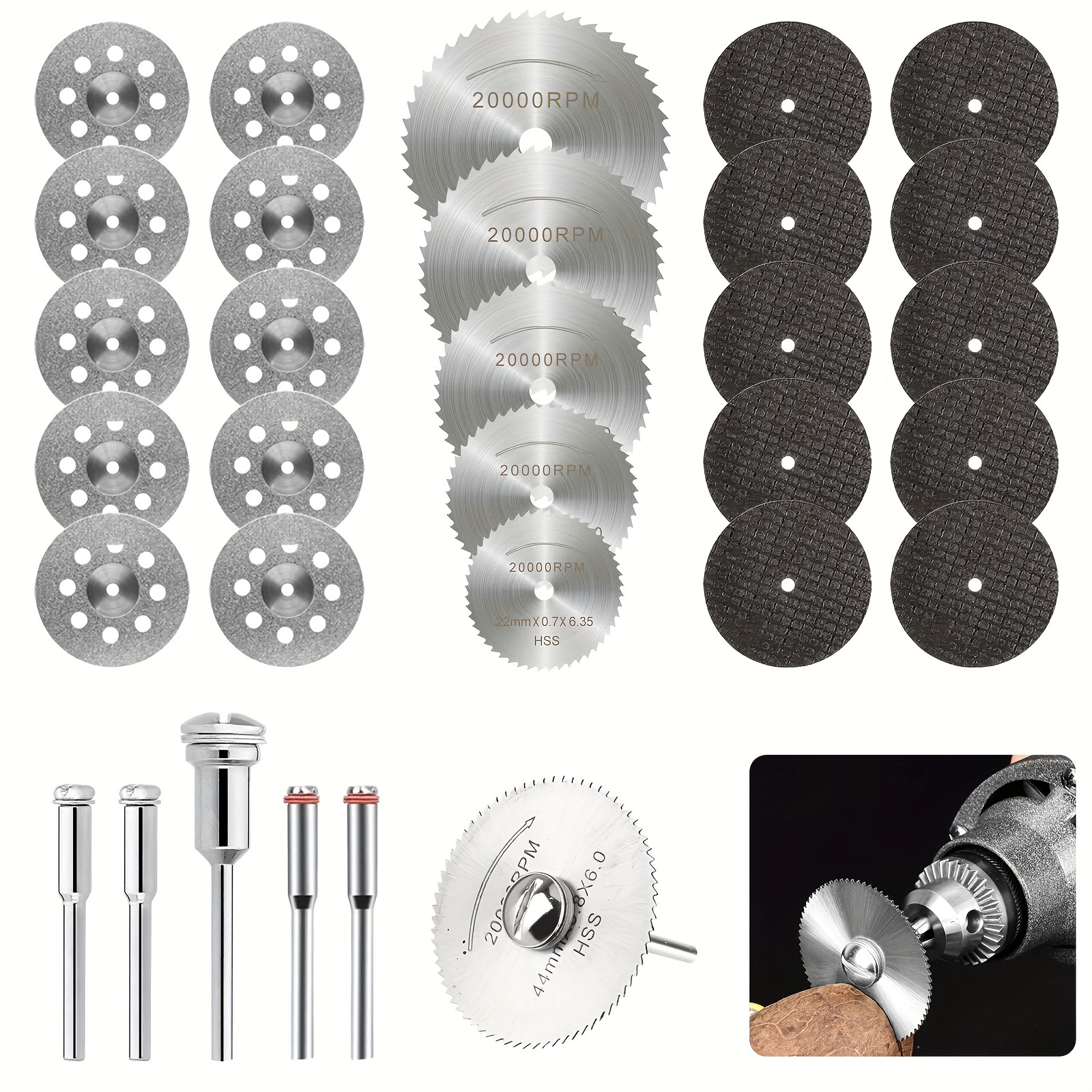 

30pcs/set Saw Blade, Diamond Cutting Disc Saw Blade Tool, For Metal, Wood, Plastic, Glass Cutting