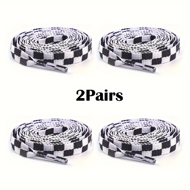 TEMU Of Black And White Checkered Shoes, Color Blocking Flat Shoes, Sports Shoes, Skateboarding Shoes, And Replacement Shoelaces For Men And Women