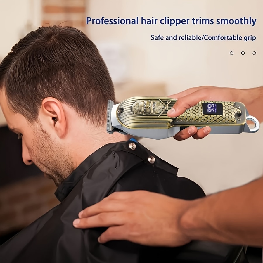 kit de tondeuse à cheveux professionnel 1pc usb rechargeable, tondeuse à cheveux électrique avec batterie au lithium 1200mah, corps en   de  , lames tranchantes, poignée ergonomique, peignes de   multiples, ensemble de   à domicile, cadeau de toilettage pour hommes 4