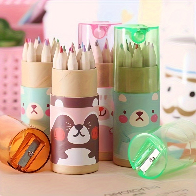 

12pcs Cartoon 12 Colors Painting Pencil, Student Prize Gift, Painting Set